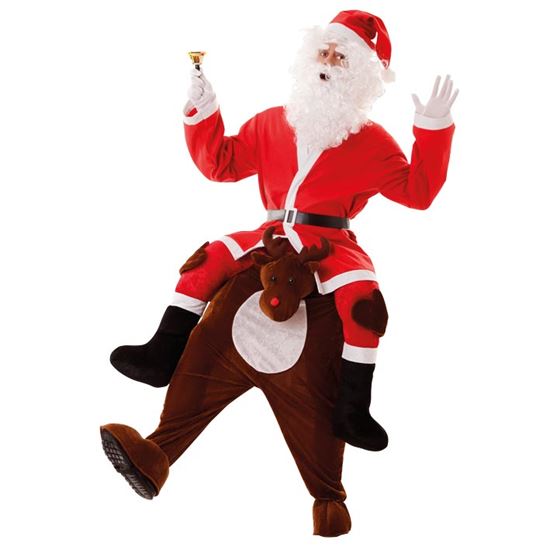 Rudolf Carry me - Willaert, verkleedkledij, carnavalkledij, carnavaloutfit, feestkledij, Kerstman, Kerst, Kerstboom, 25 december, Kerstmis, kerstavond, kerstman, kerstvrouw, helper
